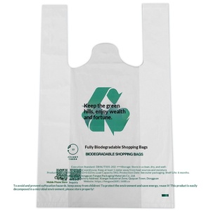 Busta in PLA a doppio strato completamente biodegradabile con simbolo di riciclo, conforme al Codice Regolamentare di Hainan, per la spesa al supermercato e l'asporto - Product Image 5