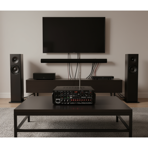 Amplificatore Professionale AV-MP326BT per Casa, 110V con Spina Piatta, Doppio Uso 12V, Potenza di Picco 300W, Potenza Nominale 200W, Materiale Plastico per Bluetooth - Product Image 1