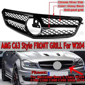 Nouvelle calandre avant supérieure style AMG C63 pour Mercedes-Benz Classe C W204 C180 C200 C300 C350 2008-14 – Calandre de course - Product Image 1