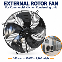 Extracteur d'air à faible bruit de 350 mm avec ventilateur à rotor externe pour unité de condensation de cuisine commerciale