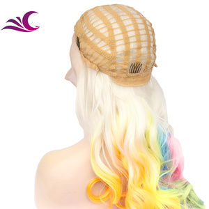 Mehrfarbige Highlight Cosplay Perücke aus Futura-Faser mit Spitzenfront für Drag Queens, Hitzebeständige Synthetik-Haarperücke - Product Image 6