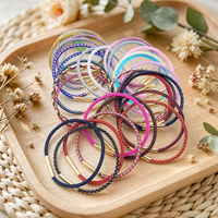 Bracelet tendance ultra-fin en fil d'acier inoxydable, minimaliste et élégant, avec perles de riz et fermoir à vis doré, pour la création de bijoux DIY