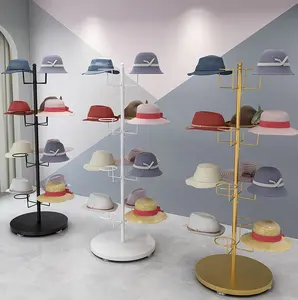 7th Floor Boutique Metal Hat Display Rack Stand, Modern Large Capacity  Double Sided Freestanding Retail Display Hat Stand Adjustable Baseball Cap  Rack