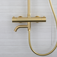 Ensemble de robinets de douche thermostatiques en acier inoxydable 304 brossé de haute qualité à 3 fonctions pour salle de bain