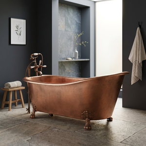 Bañera Ovalada de Cobre Independiente con Patas de Gato, de Metal, de Lujo, sin Tapa, para Uso Doméstico y Hotelero - Artesanía India - Product Image 1