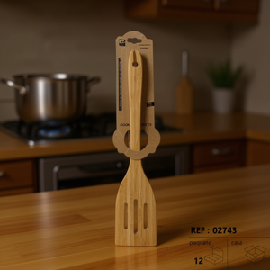 Bamboo Kitchen Spatula With Slotted Design For Cooking And Serving - Product Image 2
