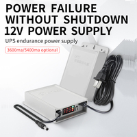 UPS Mini Merek OEM dengan Layar LED, Material PC 12V untuk Daya Desktop, Router Wi-Fi, CCTV