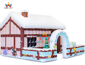 Casa Inflable Navideña con Techo Nevado, Árbol de Navidad y Decoración de Reno - Casa de Brinco para Niños para Decoración Navideña en Interiores y Exteriores - Product Image 4