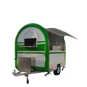 优质圆形食品拖车移动售货亭出售手工印度烹饪食品卡车牵引食品拖车
