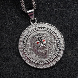 Nuevo Collar con Colgante Redondo de Circonita Cúbica, Chapado en Oro de 18k, con Dije de León - Product Image 6