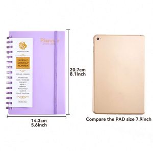 Custom 2025 <b>A5</b> PU Leather Spiral <b>Planner</b> Journals Daily Weekly Diary Notebooks with 100 Inner Sheets Thread Sewing Binding - Product Image 2