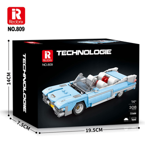 Reobrix 809 <span class=keywords><strong>Bleu</strong></span> clair <span class=keywords><strong>Eldorado</strong></span> Convertible Blocs de construction avec pneus simulés et queue agressive Vente en gros pour collectionneurs et acheteurs professionnels - Product Image 4