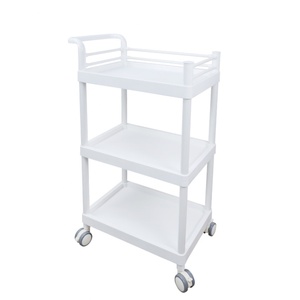 Carrito de Salón de Belleza con 4 Ruedas Médicas Silenciosas, Equipo de Almacenamiento Portátil Blanco - Product Image 3