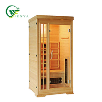 Sauna sec moderne pour 2 personnes avec éclairage infrarouge lointain, en bois massif d'épinette, de pin blanc et de cèdre rouge