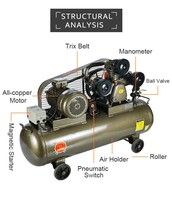 Compresseur d'air à piston 10hp 7.5kw voiture 15 bar 300L 500L 200 psi compresseurs d'air à gaz portables
