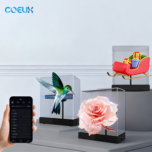 Coeux 20cm <span class=keywords><strong>3D</strong></span> Hologram fan đối với xe quảng cáo & truy cập turnstile mini LED hiển thị chiếu với HD Neon Logo - Product Image 3