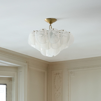 Plafonnier LED moderne en verre texturé, intensité variable, style Murano, pour mariages et cuisines