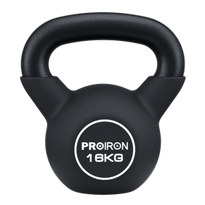 Kettlebell de neopreno para gimnasio en casa, logo personalizado negro duradero, 16kg, levantamiento de potencia usado - Product Image 1