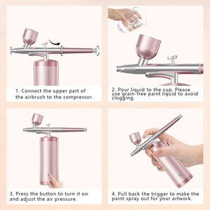 เครื่องอัดอากาศแบบชาร์จไฟได้สำหรับงานศิลปะบนเล็บ สีผม แต่งหน้าเพิ่มความชุ่มชื้นบนใบหน้า สำหรับใช้ในร้านเสริมสวย - Product Image 4