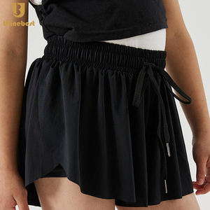 شورت يوغا رائج للأطفال بدلة ركض تنس تنورة فراشة بنطلون جيب شورت رياضي للأطفال - Product Image 4