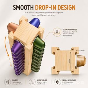 Support de rangement rotatif à 360 degrés en bois pour capsules de café, grande capacité, organisateur de comptoir de cuisine pour capsules Nespresso - Product Image 2