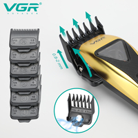 Tondeuse à Cheveux Professionnelle Rechargeable VGR V-015 pour Hommes avec Lame DLC, Moteur Vectoriel 9000 tr/min pour Barbiers