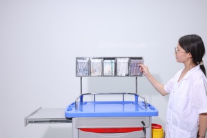 Carro de soporte de anestesia ABS moderno y compacto, bandejas de medicamentos transparentes, segregación de residuos, bloqueo Individual para Hospital, comedor, escuela - Product Image 3