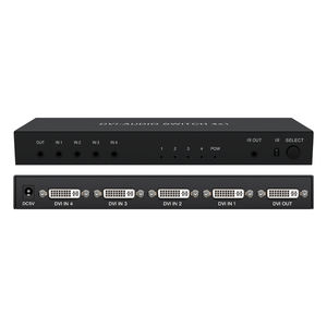 Bộ chuyển đổi video DVI Tonli <span class=keywords><strong>4</strong></span> vào 1 ra với âm thanh 4K 1080p màu đen, bộ chia và chuyển đổi video 4x1 - Product Image 2