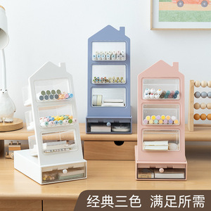 Stationery Holder Plastic Square Desk Organizer With Drawer For Pens Pencils Makeup Brushes Student Office Use - Product Image 4