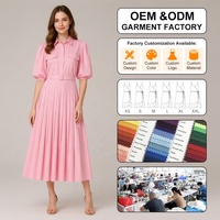 Robes longues plissées décontractées pour femmes, style français, taille haute, pour le bureau, livraison rapide, OEM ODM