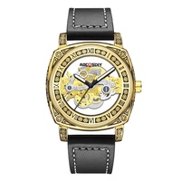 Reloj de pulsera de lujo para hombre, transparente, hueco, luminoso, resistente al agua, con correa de cuarzo, de alta calidad, muy vendido, para negocios