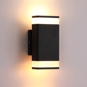 Đèn tường ngoài trời hình vuông đen tối giản bằng nhôm 10W chống nước IP65 chiếu sáng lên xuống, thích hợp cho sân vườn, không gian ngoài trời - Product Image 1