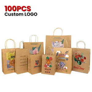 Commercio all'ingrosso personalizzato stampato il tuo logo shopper panno imballaggio sacchetti della spesa di carta al dettaglio con manici