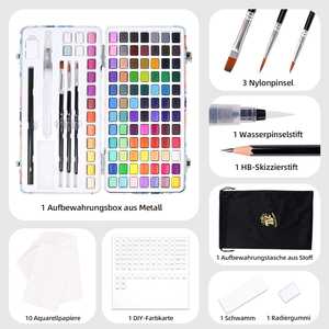 WingArt all'ingrosso 50/84/100 professionale solido educativo scuola arte acquerello colore <span class=keywords><strong>acquarelle</strong></span> Set di vernice per pittura dell'artista - Product Image 5