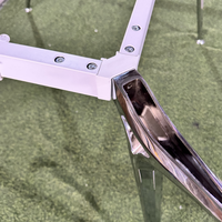 Support de poste de travail moderne réglable, matériel de bureau, cadre en alliage d'aluminium, pieds de table trépied chromés noirs, utilisation hôtelière