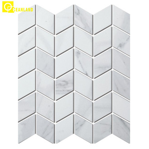 Pas cher usine maison mur sol classe haute qualité blanc <span class=keywords><strong>géométrie</strong></span> céramique <span class=keywords><strong>hexagone</strong></span> mosaïque carrelage - Product Image 4
