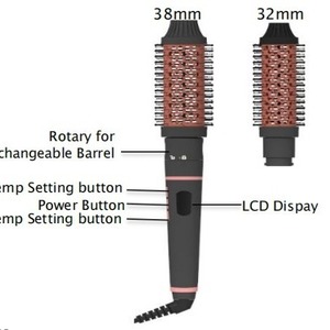 Electric Hair Brush With Interchangeable Heads Ceramic Heated Curling Brush 1.25 Inch Professional Styling Tool - Product Image 5