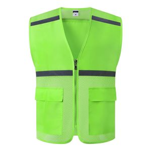 カスタム高視認性反射安全ベスト（ポケット2つ付き＆通気性メッシュ生地） - Product Image 1