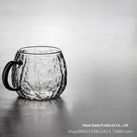 Gobelet à eau en verre transparent à grande capacité résistant à la chaleur en borosilicate élevé, pour café, lait, boissons froides, jus, avec poignée