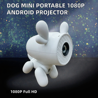 Mini projecteur intelligent portable pour chien, 200 lumens LED, 1080p Full HD, Android, pour cinéma maison