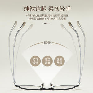 Monturas de Gafas Ovaladas de Aluminio, Magnesio y Titanio 2475, Ligeras, Unisex, Montura Completa, Lentes Acrílicas, Origen Danyang - Product Image 3