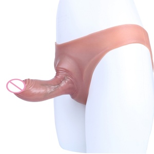 SXXY 15 cm Length Hollow <b>Dildo</b> Pants Penis Sleeve Cock Extender Silicone Briefs Penis Extender Pants Cock Sleeve Sex Toys - Product Image 3
