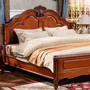미국 복고풍 전통적인 단단한 나무 부드러운 침대 1.8m 홈 마스터 침실 더블 침대 웨딩 컨트리 스타일 대형 작은 침실 - Product Image 1