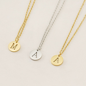 Zogxin Letter Pendant Necklace 18K Gold Plated Stainless Steel <b>Chain</b> <b>Initial</b> M Charm For Women Gift Jewelry - Product Image 2