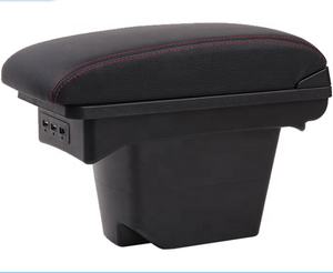 Caja de cuero PU con diseño de movimiento para coche Chevrolet, compartimento central de diseño de deslizamiento de <span class=keywords><strong>Rusia</strong></span>, color negro, con USB - Product Image 5