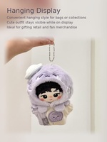 Tenue de poupée en coton personnalisée 10cm 20cm, combinaison à capuche en peluche méduse violette, adorable tenue de poupée, vente en gros