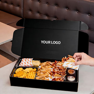 Caja de Papel Rectangular Biodegradable y Ecológica para Shawarma, Personalizada, <span class=keywords><strong>Halal</strong></span>, para Llevar, con Separador, para <span class=keywords><strong>Kebab</strong></span> de Cordero Asado - Product Image 5