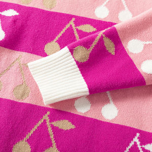 Cárdigan de bebé tejido a mano con patrón Floral dulce personalizado, prendas de punto de algodón de manga larga, suéteres de estilo bonito para niños - Product Image 4