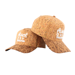 Casquette de baseball TCAP Chine à 5 panneaux, personnalisée, en liège naturel, cuir, tissu polyester avec broderie, réglable, pour toutes les saisons - Product Image 1