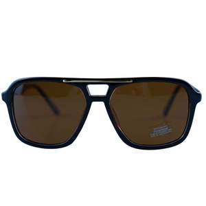 แว่นกันแดดนักบินวินเทจสำหรับผู้ชายแว่นตาขี่มอเตอร์ไซค์สไตล์พังก์กรอบสี่เหลี่ยมสะพานสองชั้นแบบย้อนยุค - Product Image 3